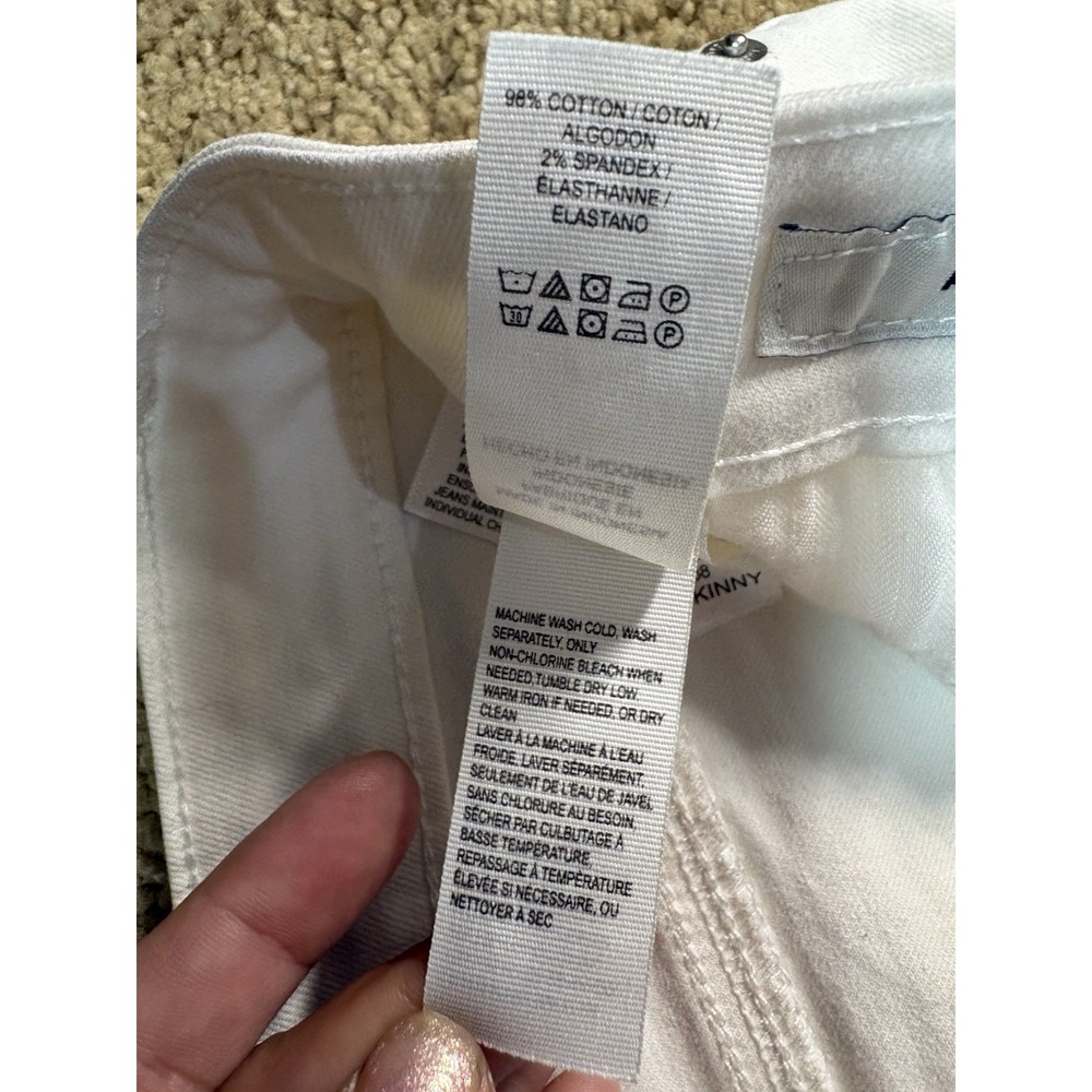 Lucky Brand Ava Skinny Jeans Women Size 10/30 White Mid Rise Preppy - Picture 5 of 9